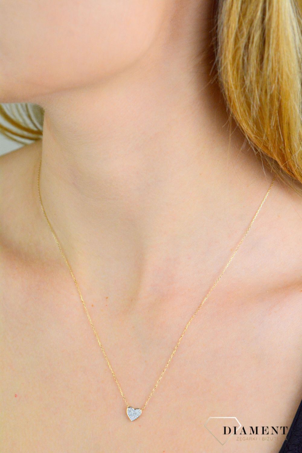 Złoty naszyjnik damski 585 serduszko z diamentami 0,06ct N05794Y C. Biżuteria z diamentami. Naszyjnik z diamentami. Naszyjnik serduszko z diamentami. Naszyjnik złoty z diamentami. Złoty naszyjnik damski idealny na prezent ..jpg